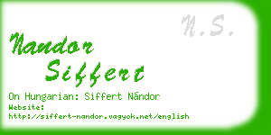 nandor siffert business card